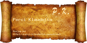 Perci Klaudetta névjegykártya